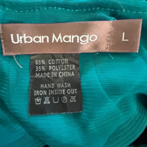 Urban Mango‎ Dress Boho Chic Turquoise Lace Tiered Size Large Women's - Picture 8 of 8